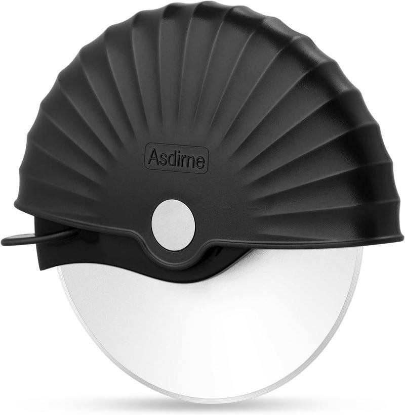 Asdirne Pizza Cutter Wheel with Protective Blade Cover, Detachable and Dishwasher Safe, Black - Image 1